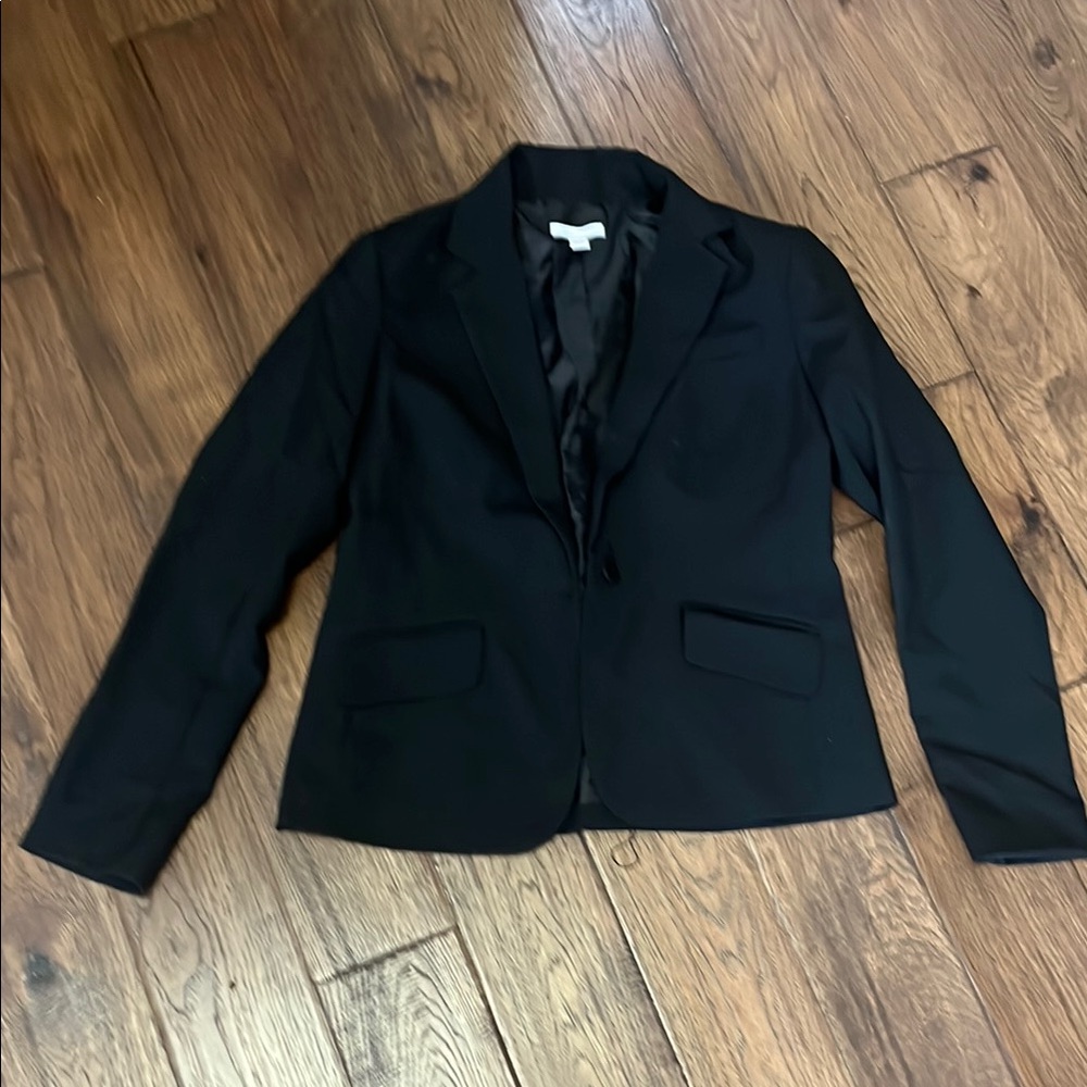 Women’s 6 New York & Company Black Blazer Notched Lapel Structured Shoulders
